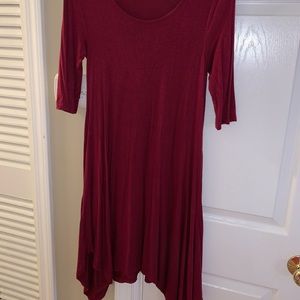Burgundy asymmetrical dress